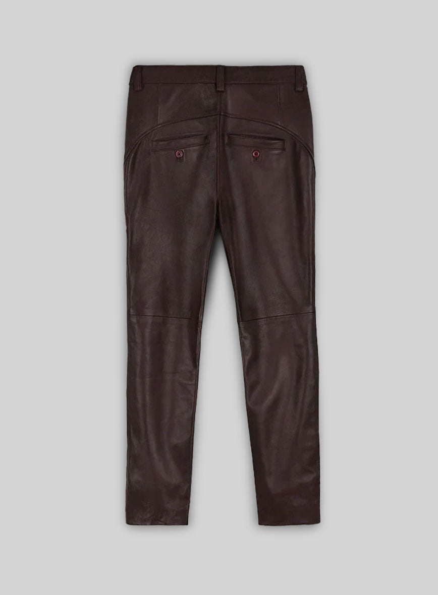 Burgundy Phoenix Leather Pants