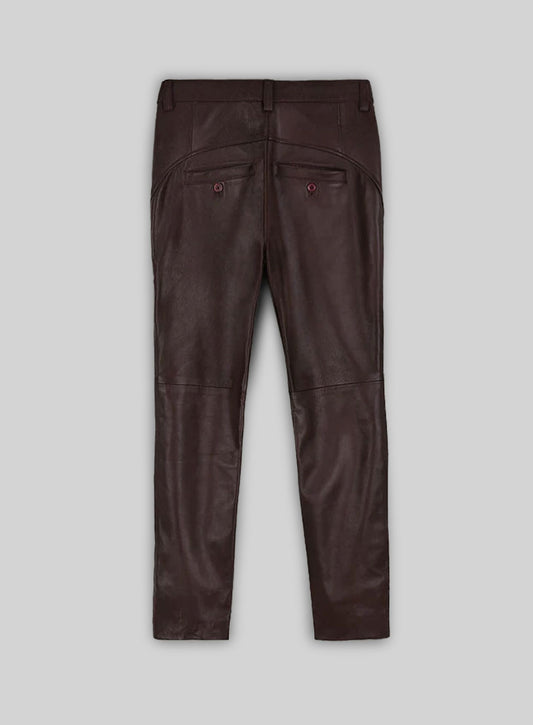 Burgundy Phoenix Leather Pants