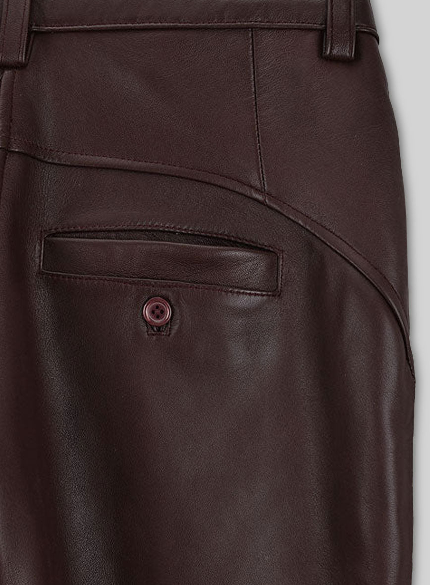 Burgundy Phoenix Leather Pants