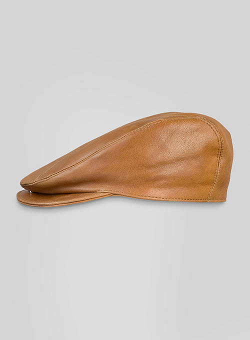 Canberra Tan Leather Cap - LeatherCult