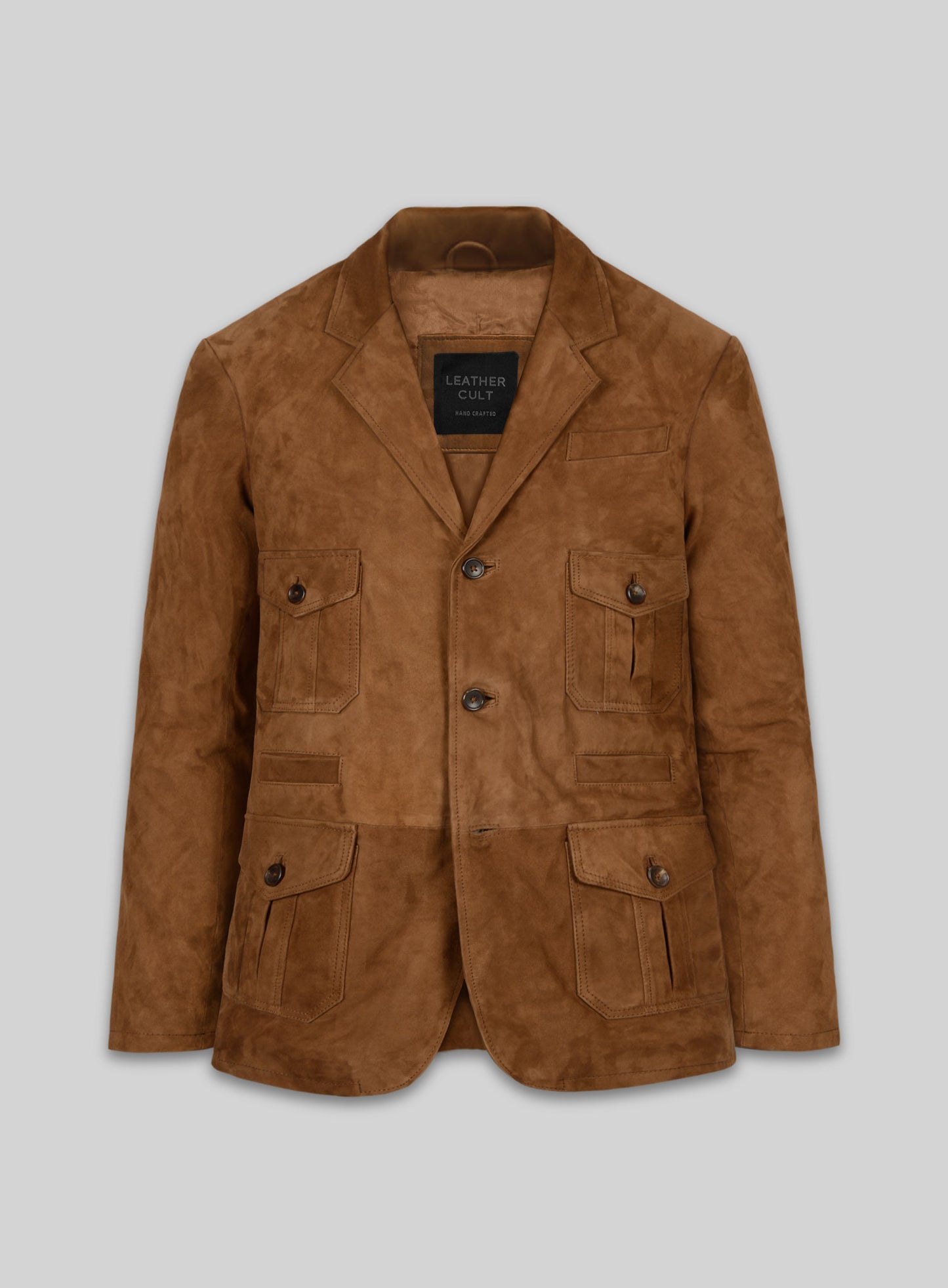 Soft Caramel Brown Suede Leather Blazer - #712