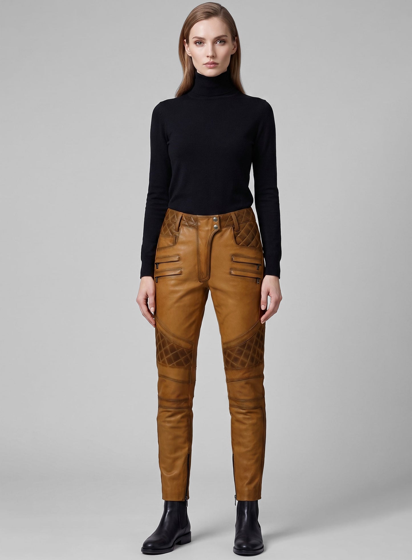 Carrier Burnt Mustard Leather Pants
