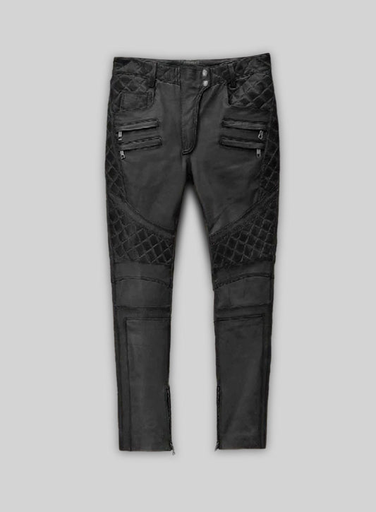 Carrier Burnt Charcoal Leather Pants