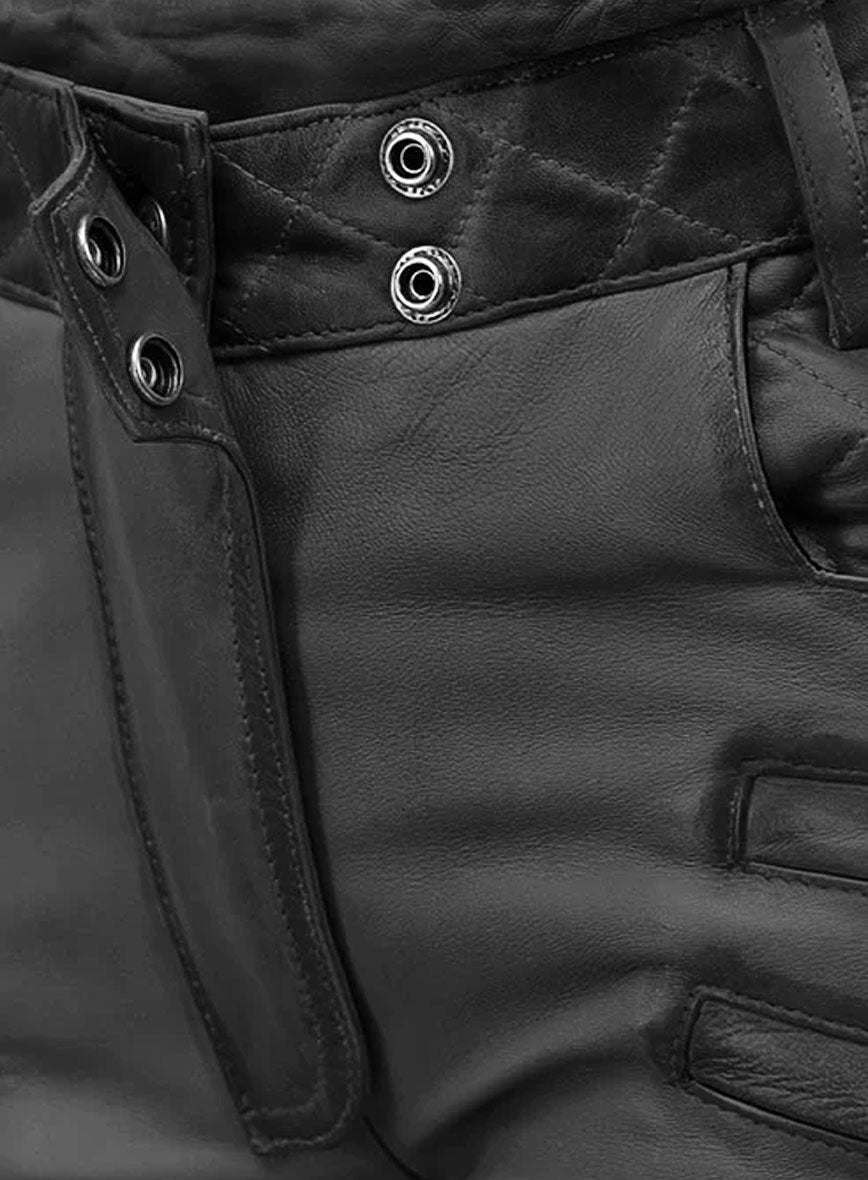 Carrier Burnt Charcoal Leather Pants