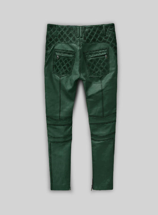 Carrier Burnt Green Leather Pants