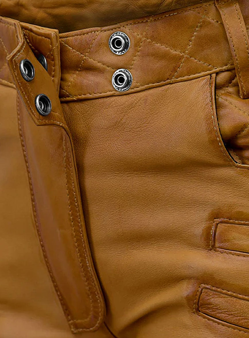 Carrier Burnt Mustard Leather Pants