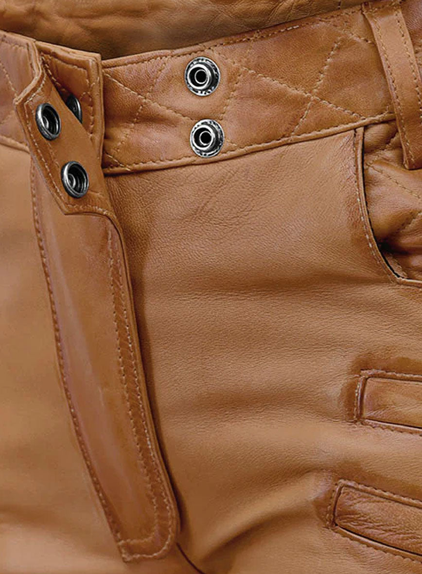 Carrier Burnt Tan Leather Pants