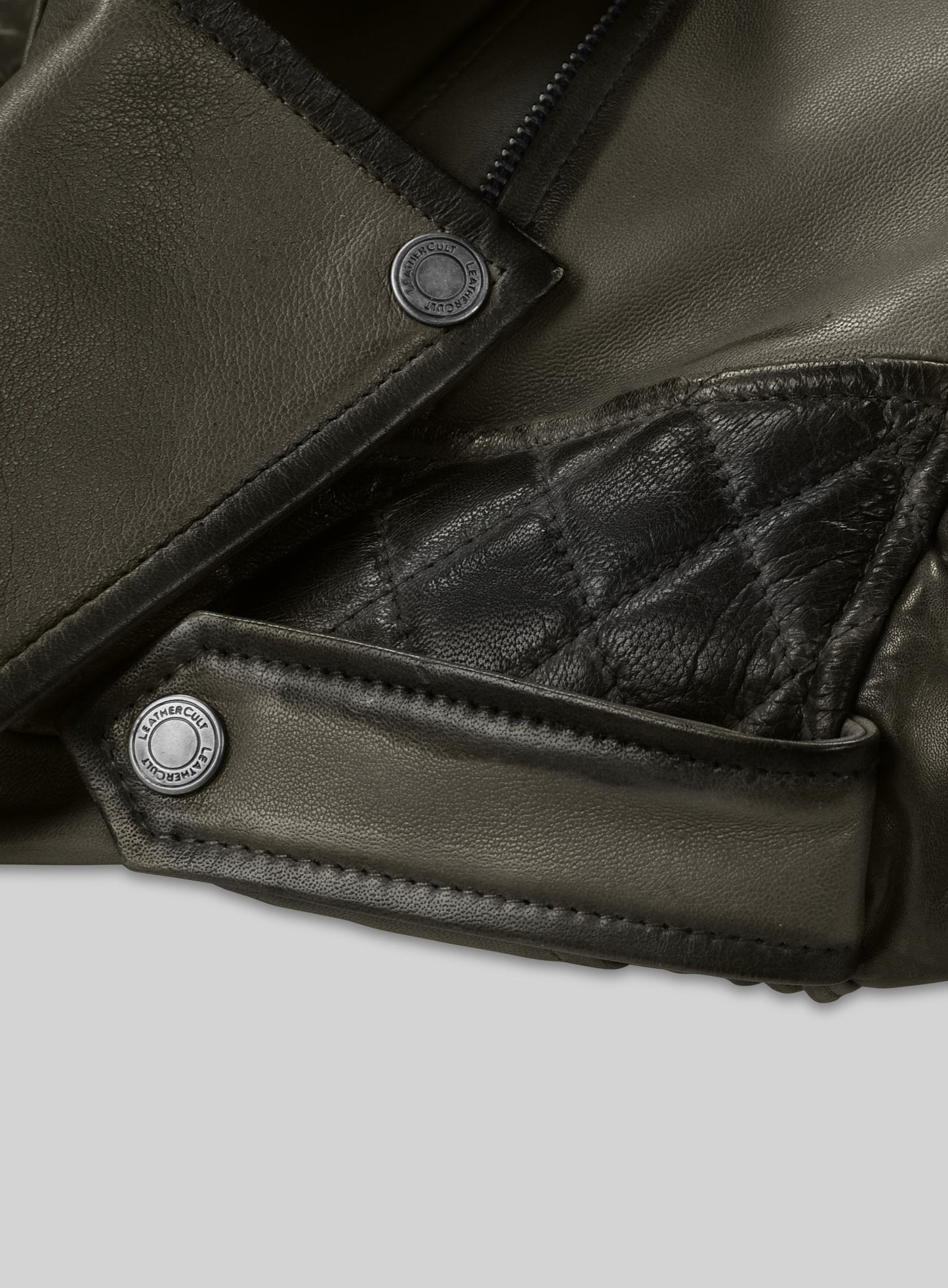 Charles Burnt Olive Leather Jacket