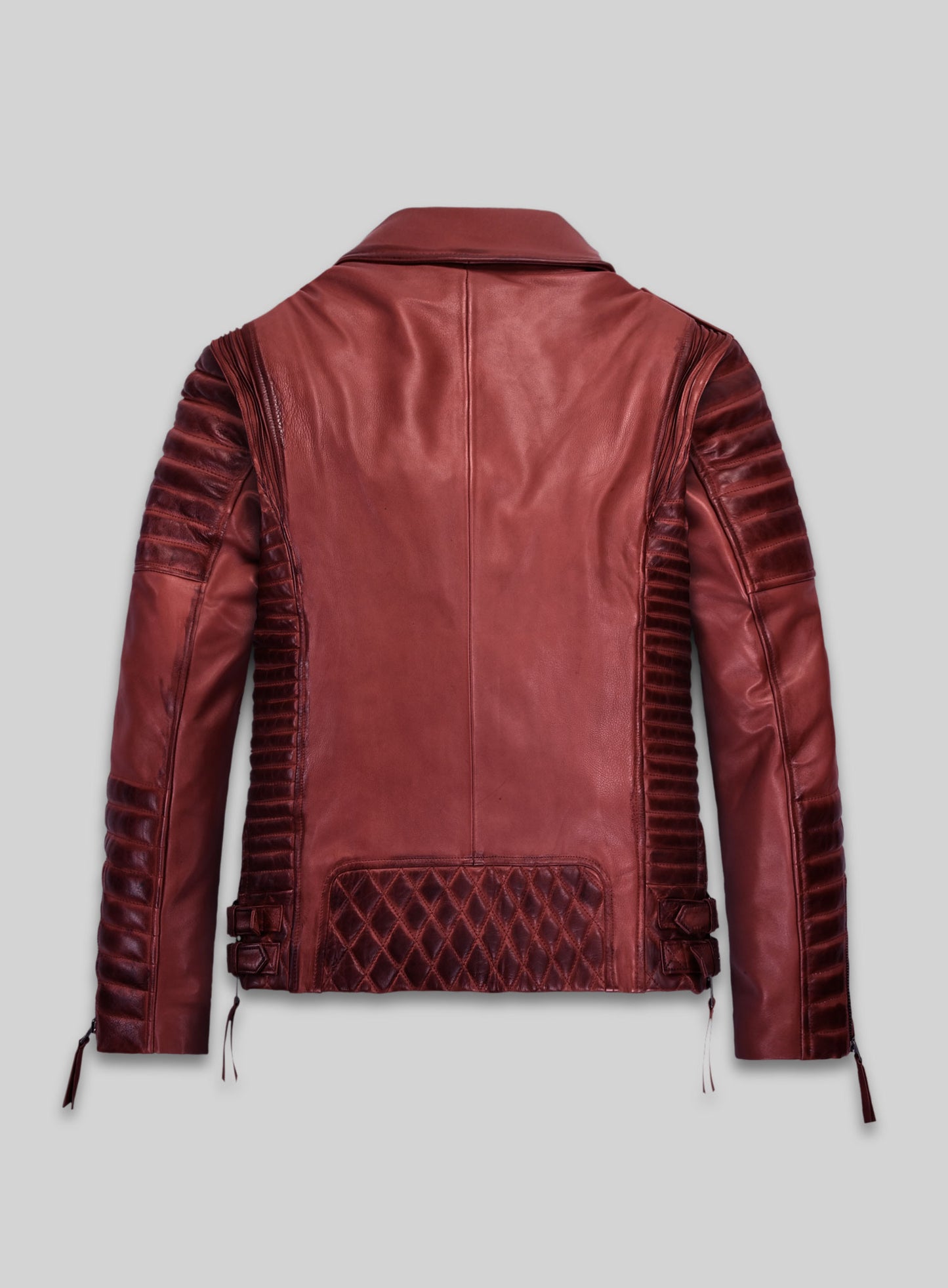 Charles Burnt Red Leather Jacket