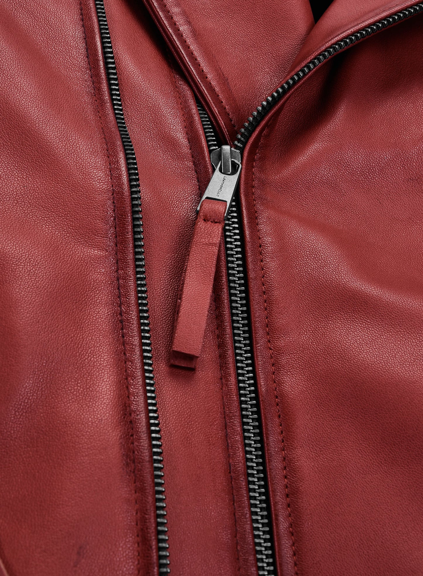 Charles Burnt Red Leather Jacket