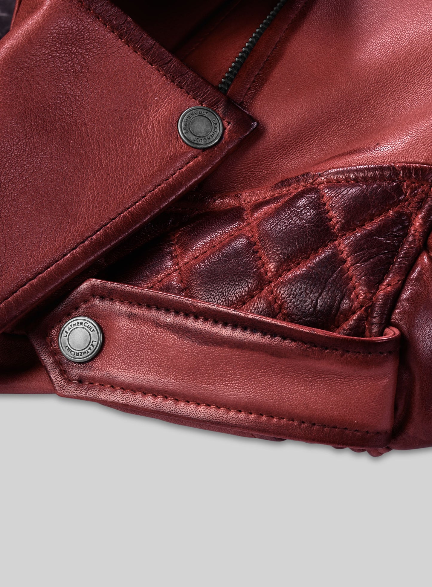 Charles Burnt Red Leather Jacket