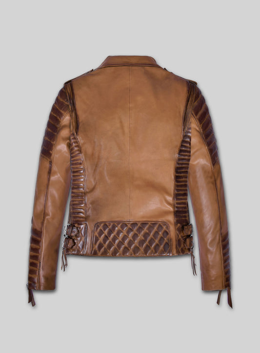 Charlotte Burnt Tan Leather Jacket