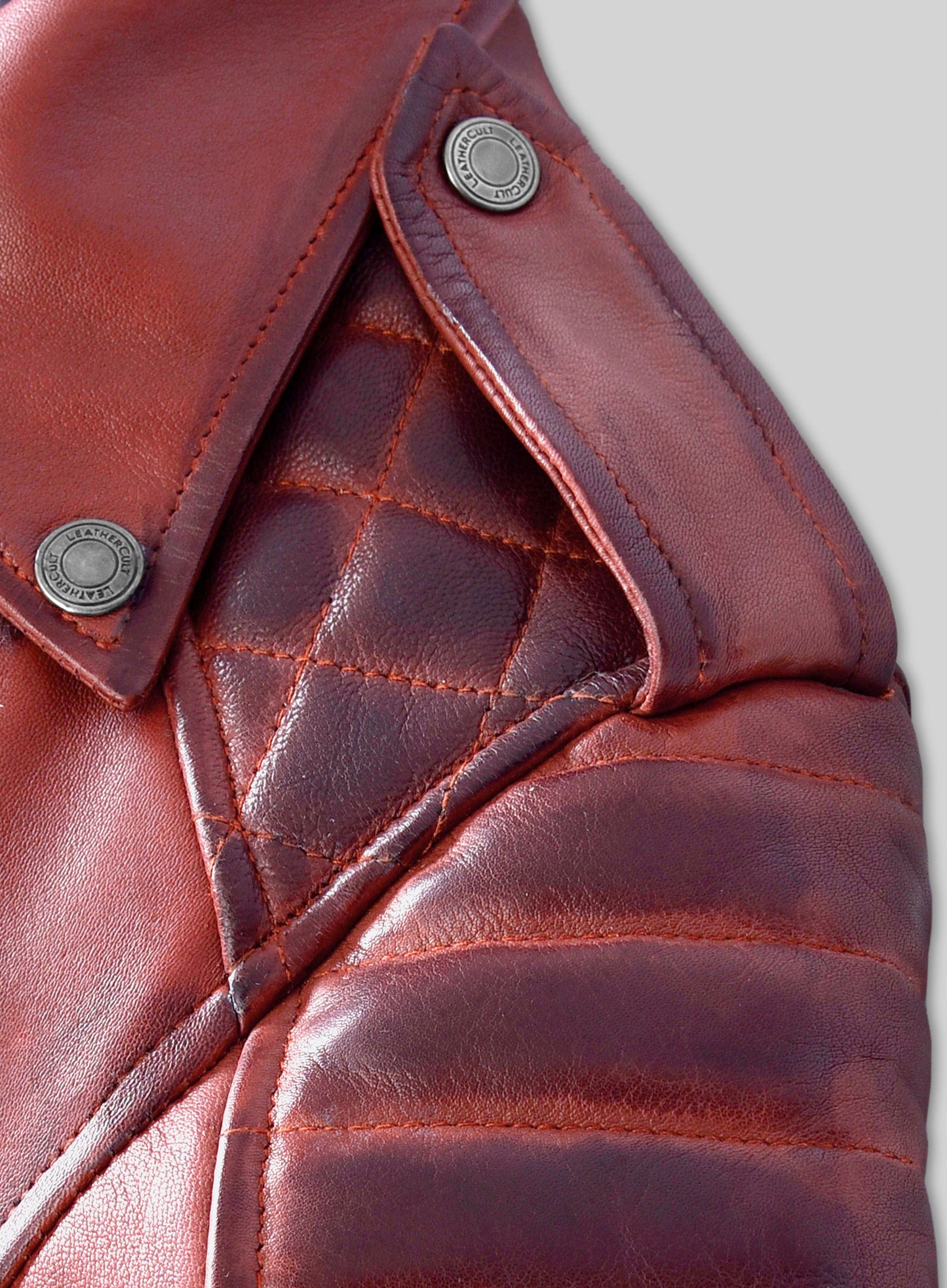 Charlotte Burnt Red Leather Jacket