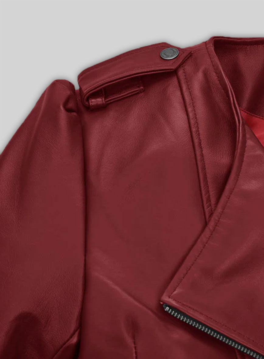 Cherry Red Leather Jacket # 295