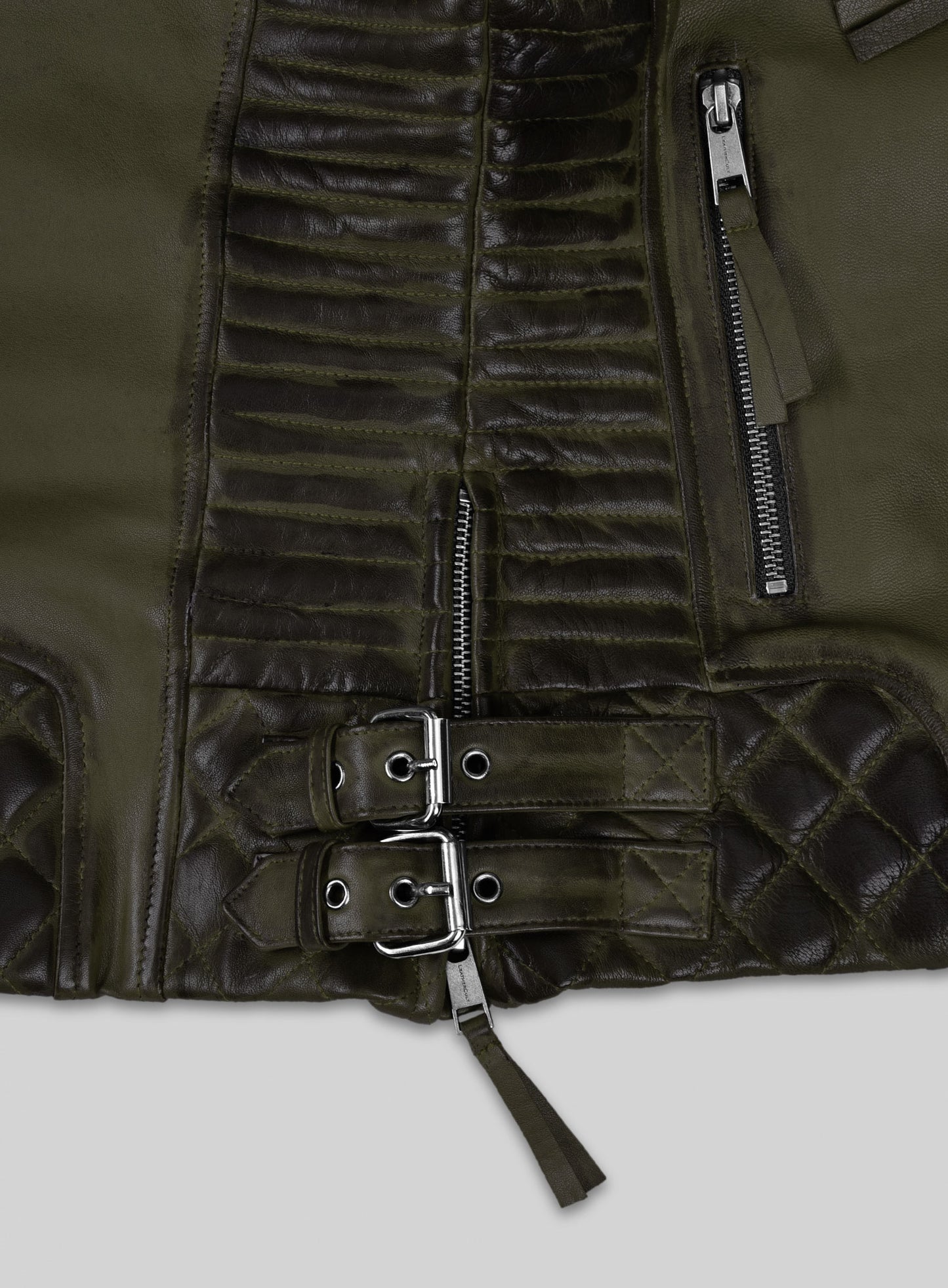 Charlotte Burnt Olive Leather Jacket