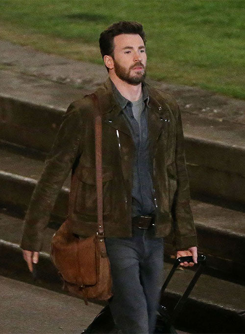 Chris Evans Ghosted Leather Jacket - LeatherCult