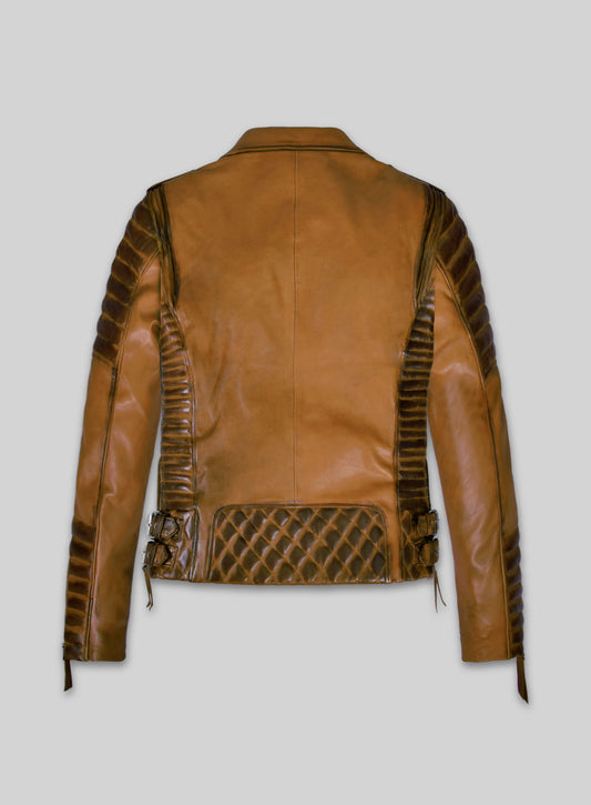 Charlotte Burnt Mustard Leather Jacket