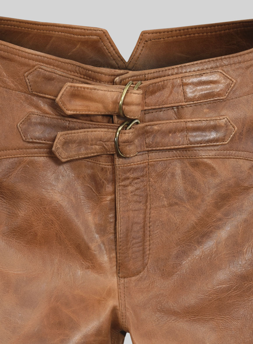 Cognac Jim Morrison Leather Pants