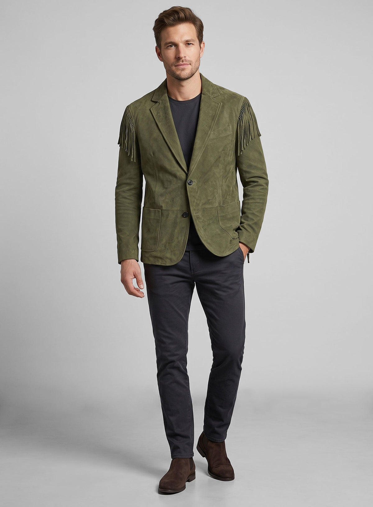 Cowboy Fringe Suede Leather blazer