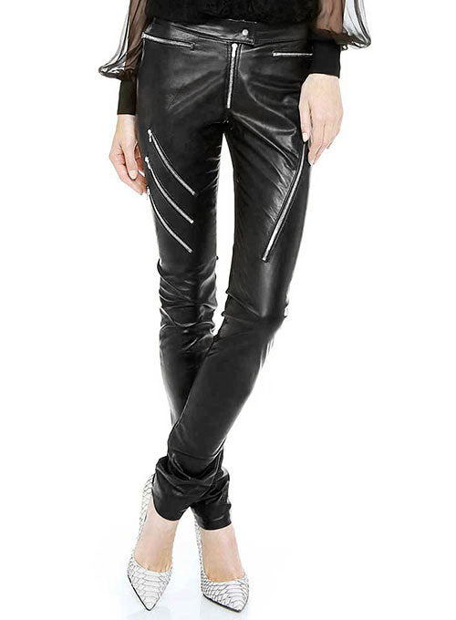 Crazy Zipper Leather Pants - LeatherCult