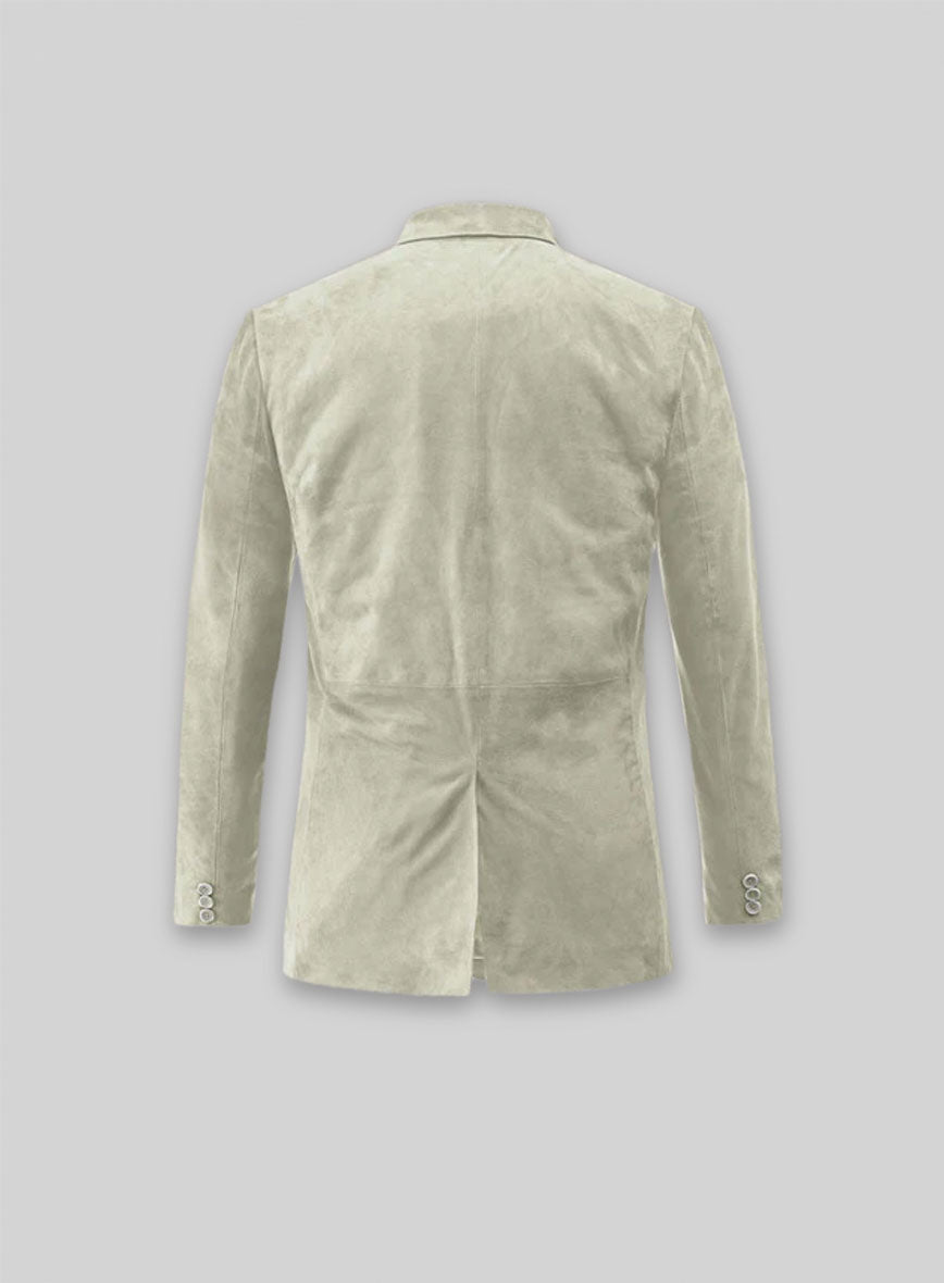 Cream Beige Suede Leather Blazer