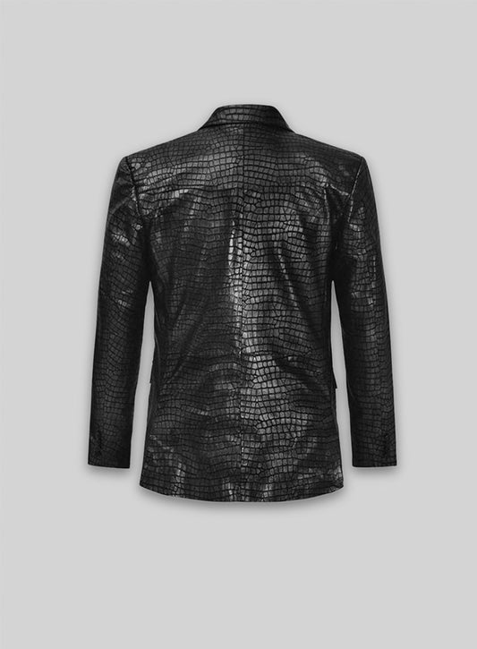 Croc Black Leather Blazer
