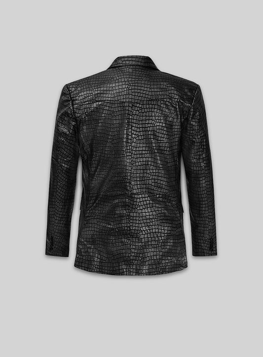 Croc Black Western Leather Blazer