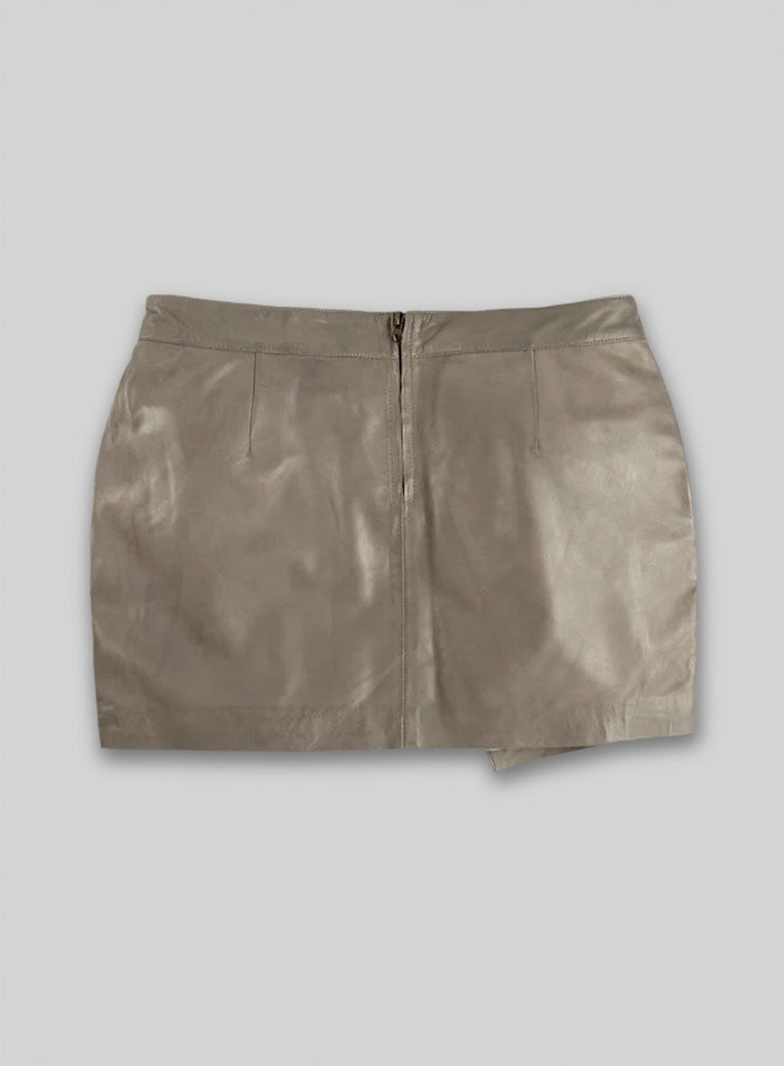 Croma Gray Wax Gypsy Leather Skirt - # 196