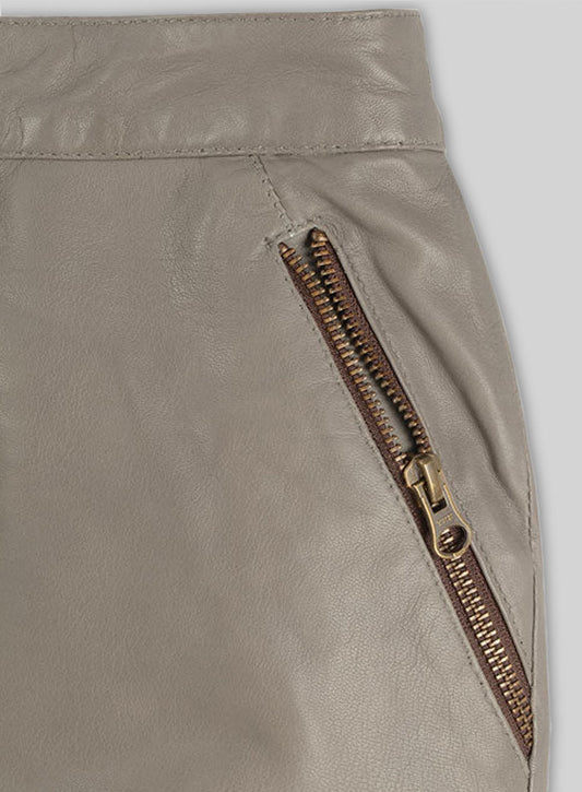 Croma Gray Wax Gypsy Leather Skirt - # 196