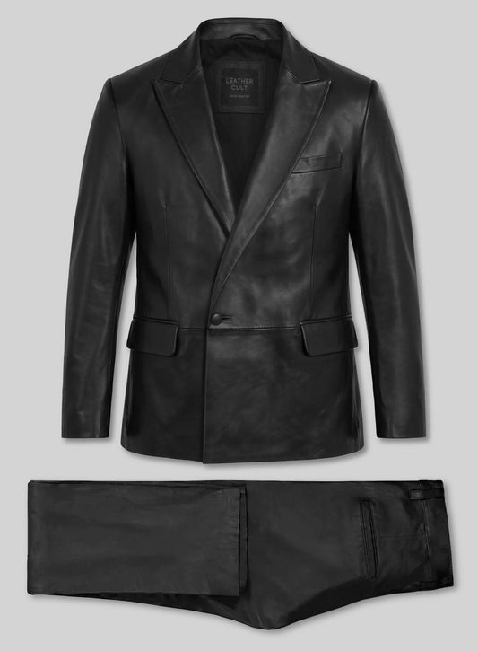 Crown Double Breasted Leather Suit
