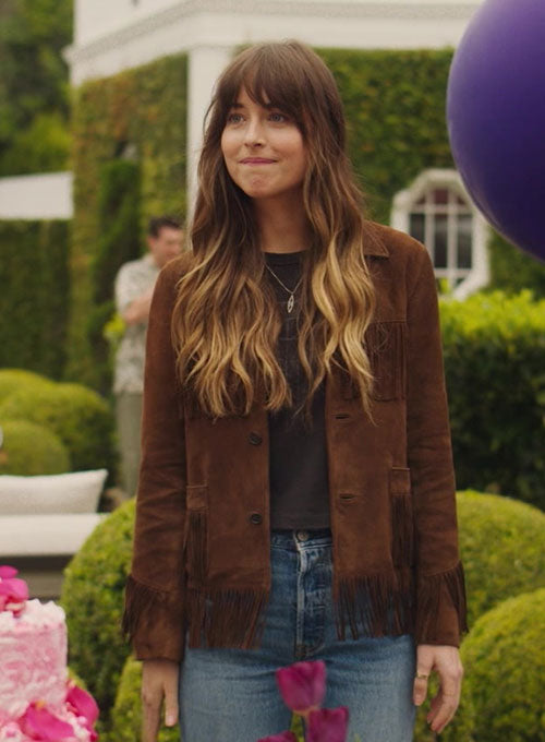Dakota Johnson The High Note Suede Leather Jacket - LeatherCult
