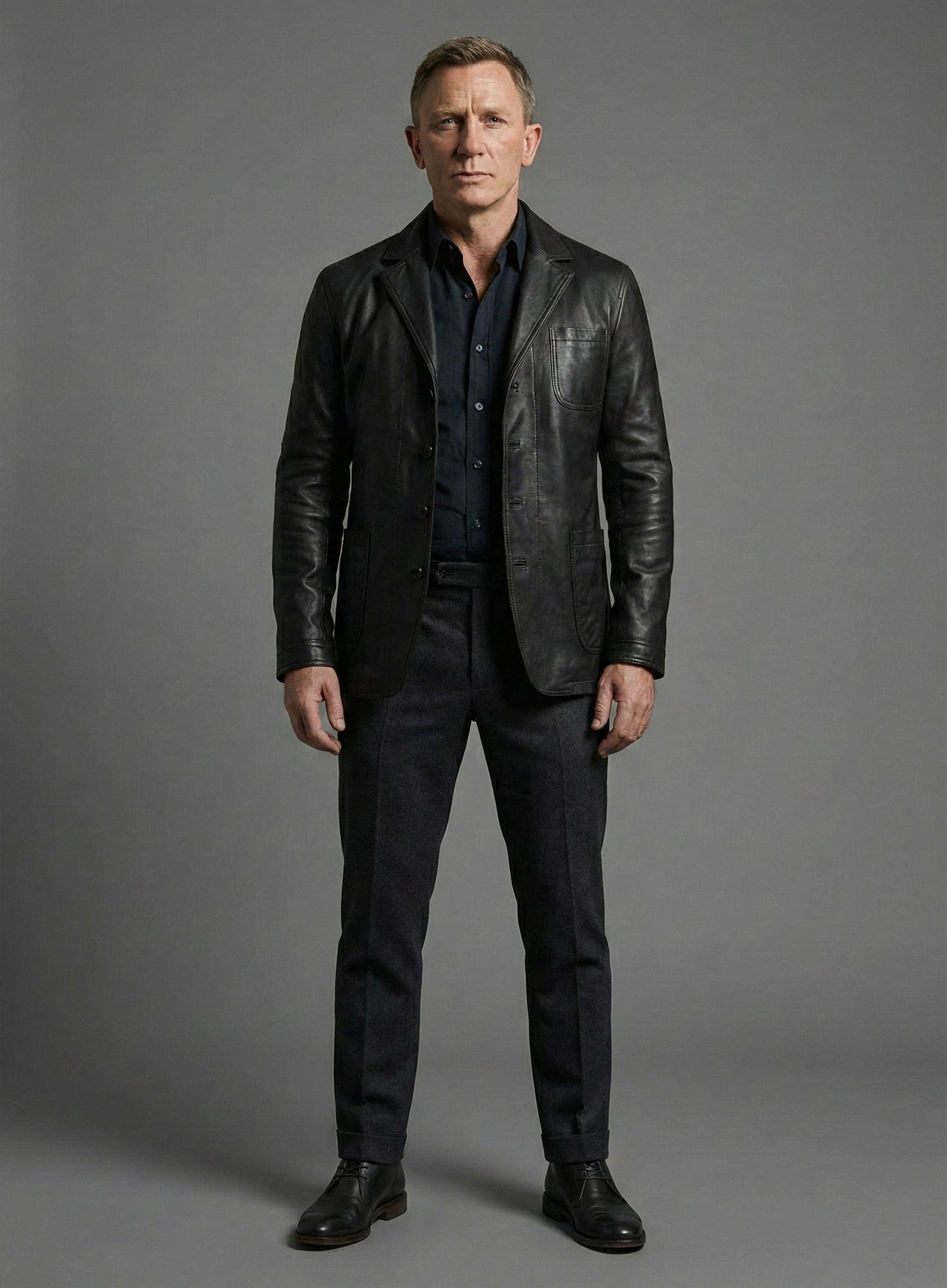 Daniel Craig Leather Blazer