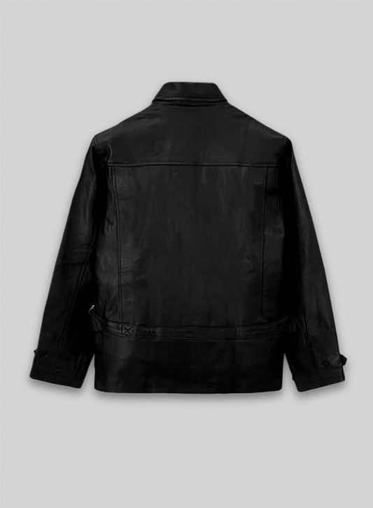 Black Daniel Craig Skyfall Leather Jacket - XL Regular