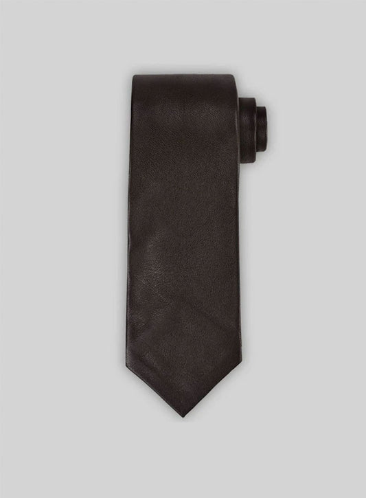 Dark Brown Leather Tie