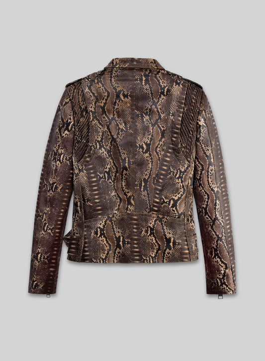 Dark Brown Python Leather Jacket # 280
