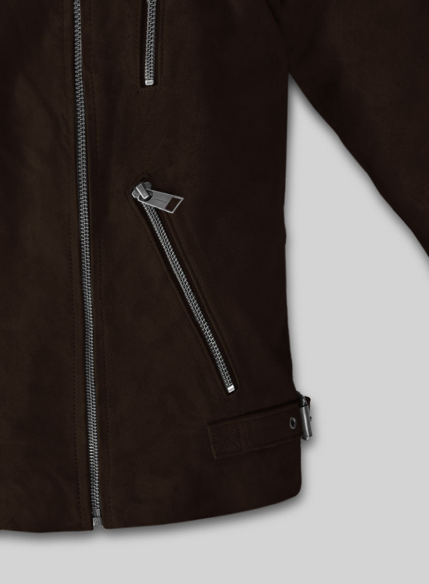 Dark Brown Suede Vanessa Hudgens Leather Jacket #3