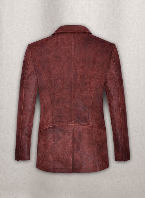 Dark Vintage Red Ali Larter Resident Evil Leather Blazer - LeatherCult