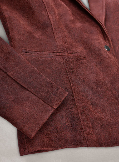 Dark Vintage Red Ali Larter Resident Evil Leather Blazer - LeatherCult