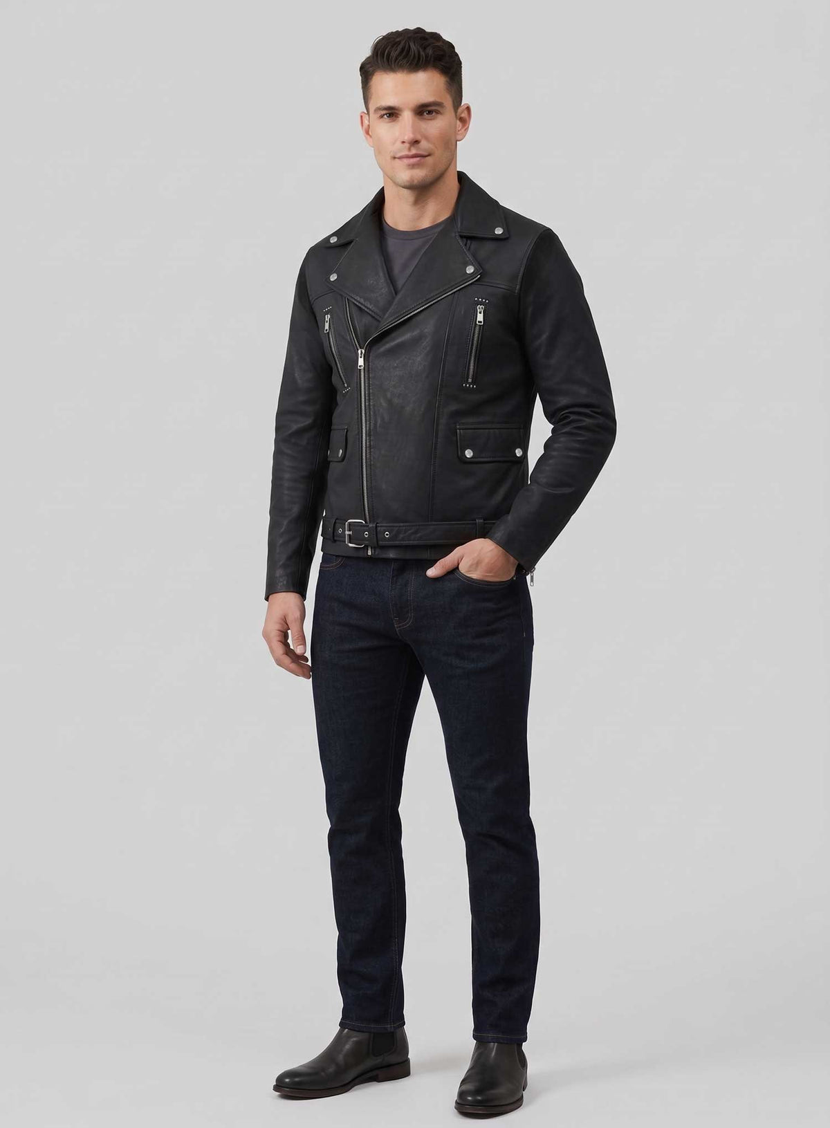 Dauntless Black Biker Leather Jacket