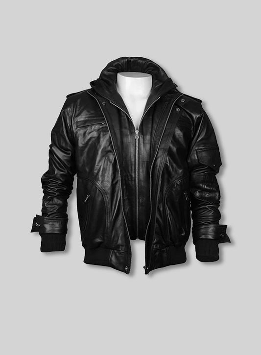 Demon Hooded Leather Jacket