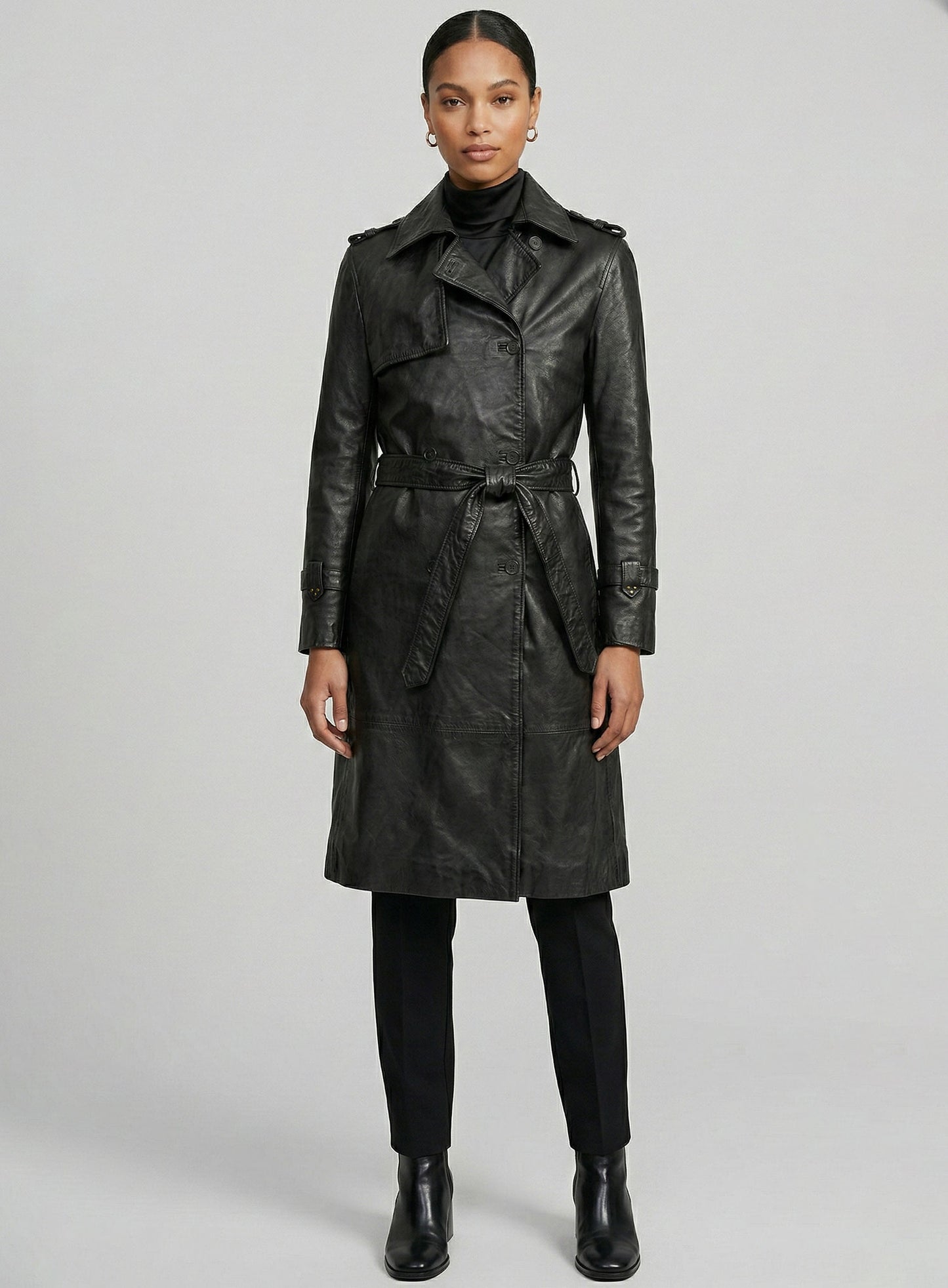Dietrich Leather Long Coat