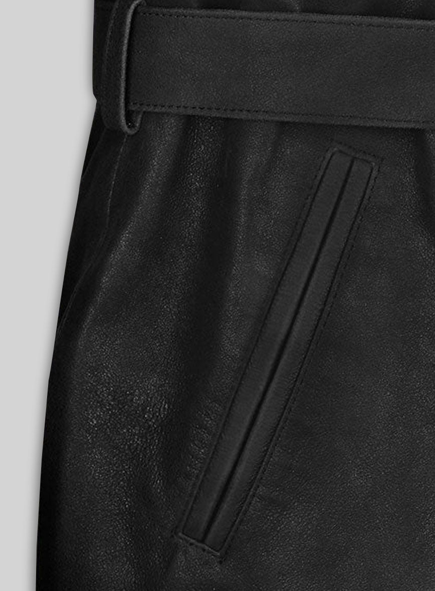 Distressed Black Aiden Pearce Watch Dog Leather Trench Coat