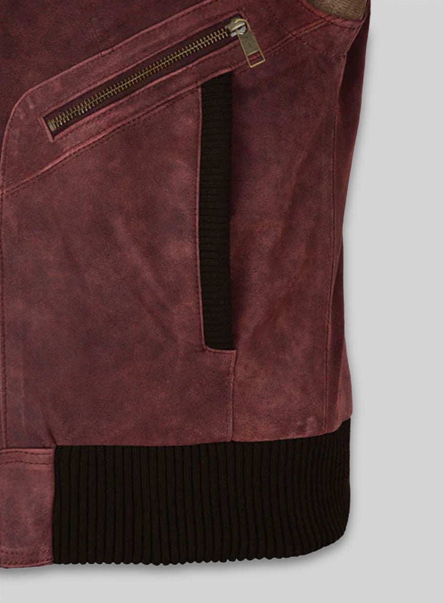 Dark Vintage Red Leather Biker Vest # 314