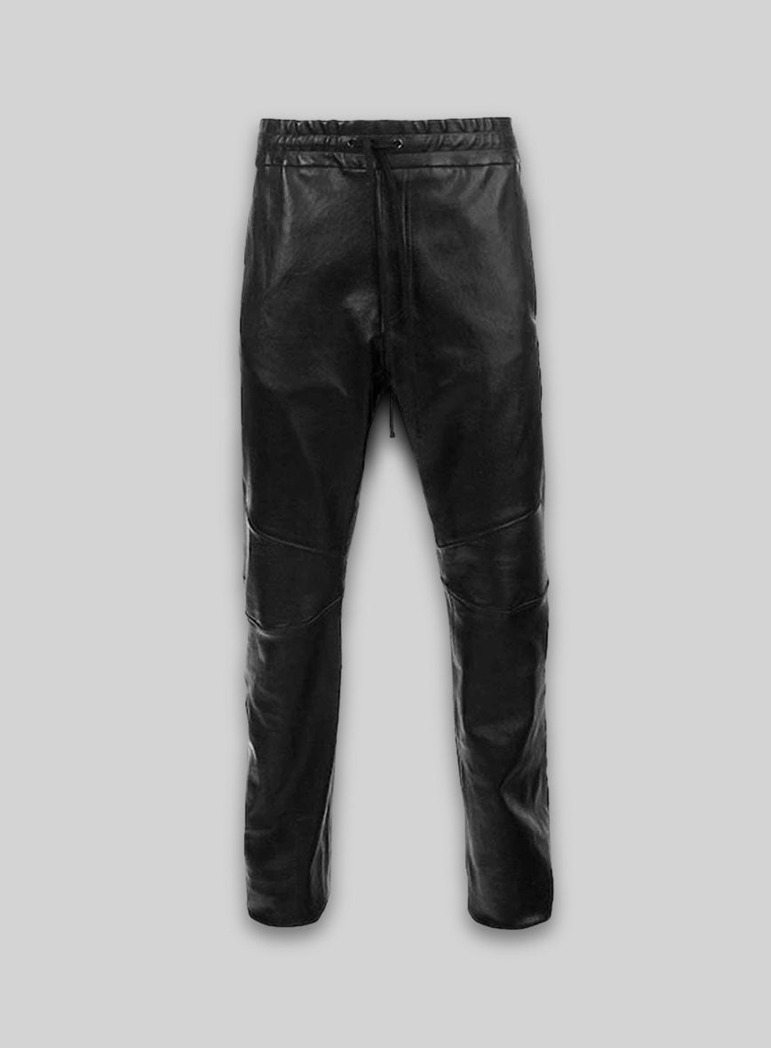 Drawstring Designer Leather Pants