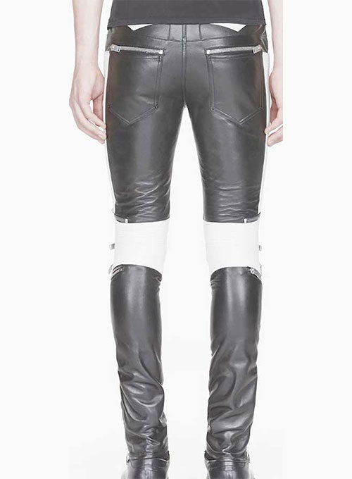 Electric Zipper Combination Leather Pants - LeatherCult