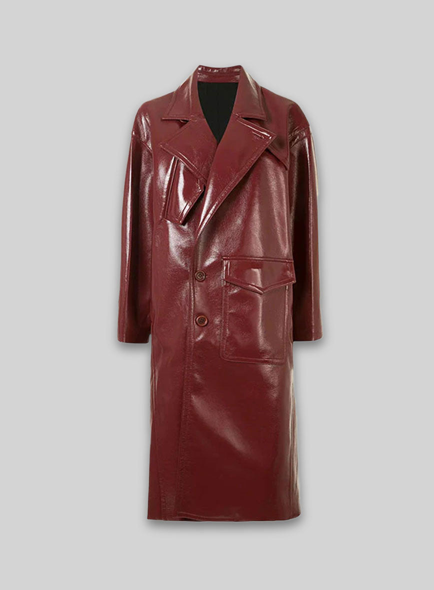 Elle Leather Long Coat