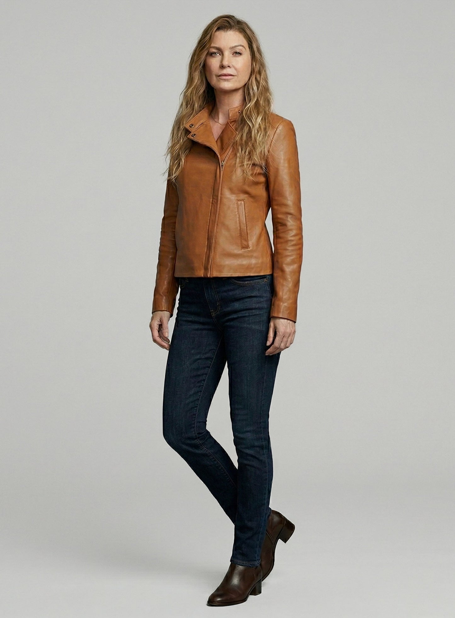 Ellen Pompeo Leather Jacket #1