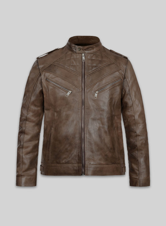 Espanol Timber Brown Brewer Leather Jacket
