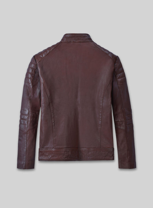 Firefly Moto Burgundy Biker Leather Jacket