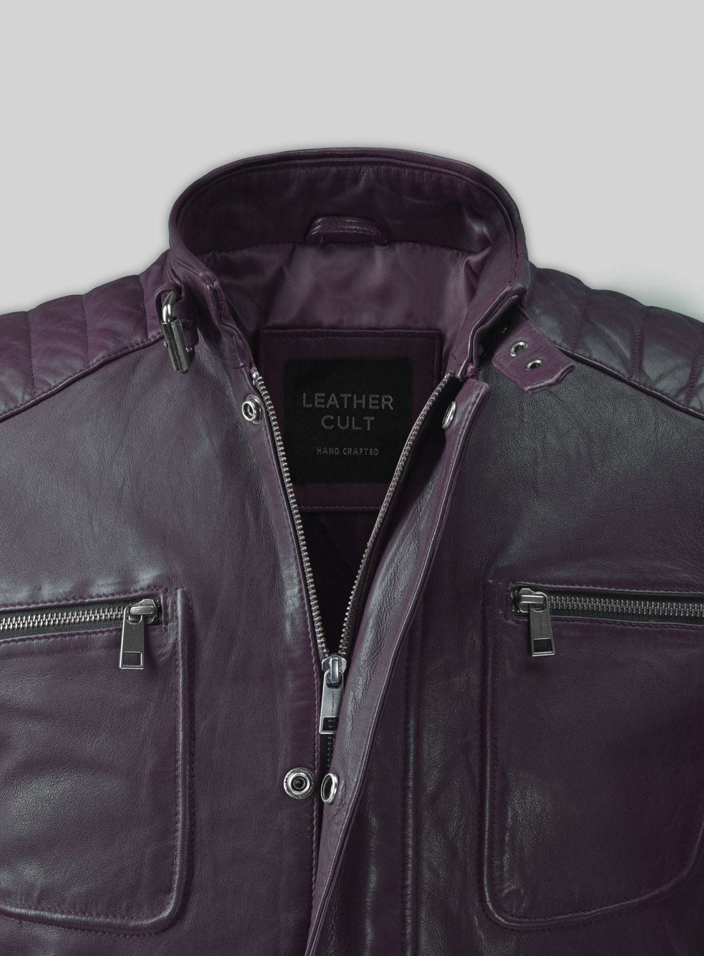 Firefly Moto Purple Biker Leather Jacket